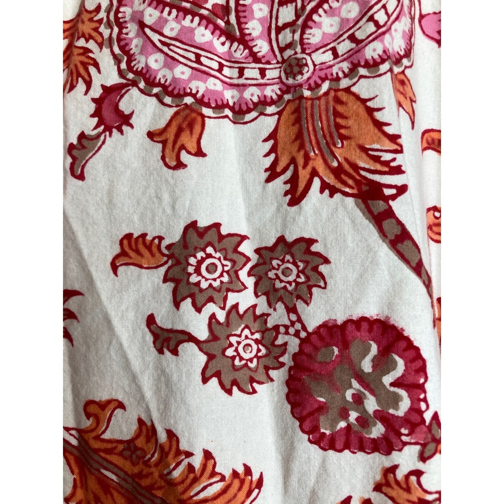 Roberta Roller Rabbit Cream Kimono Robe with Pink and Orange Floral Paisley - Picture 13 of 13